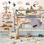 Φωτοταπετσαρια - Africa For Toddlers - Savannah Animals In Pastel Colours Αδιαβροχη 200x140cm