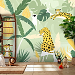Φωτοταπετσαρια - Cheetahs In The Jungle - Landscape With Animals In The Tropics For Children Αδιαβροχη 450x315cm