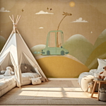 Φωτοταπετσαρια - Traveling Giraffe Αδιαβροχη 450x315cm