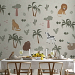 Φωτοταπετσαρια - African Composition - Animals For The Children's Room On A Paper Background Αδιαβροχη 200x140cm