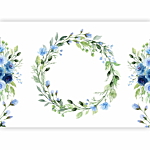 Φωτοταπετσαρια - Romantic Wreath - Plant Motif With Blue Flowers And Leaves Αδιαβροχη 350x245cm