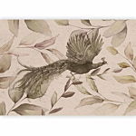 Φωτοταπετσαρια - Bird Among The Leaves - Floral Motif With A Flying Peacock In Cool Tones Αδιαβροχη 350x245cm