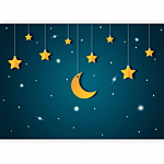 Φωτοταπετσαρια - Skyline - Turquoise Night Sky Landscape With Stars For Children Αδιαβροχη 200x140cm