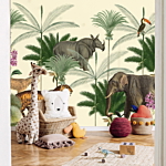 Φωτοταπετσαρια - Jungle Land With Animals In The Style Of Old Engravings Αδιαβροχη 250x175cm