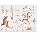 Φωτοταπετσαρια - Forest Land With Animals Painted In Watercolours Αδιαβροχη 200x140cm
