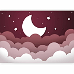 Φωτοταπετσαρια - Moon Dream - Clouds In A Maroon Sky With Stars For Children Αδιαβροχη 400x280cm