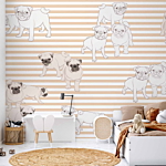 Φωτοταπετσαρια - Playful Dogs Αδιαβροχη 150x105cm