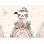 Φωτοταπετσαρια - Little Sloth Among Stars And Rainbows Αδιαβροχη 100x70cm