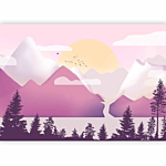 Φωτοταπετσαρια - Landscape At Sunset - Third Variant Αδιαβροχη 350x245cm