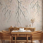 Φωτοταπετσαρια - Abstract Falling Leaves - Subtle Nature Motif With Branches Αδιαβροχη 350x245cm