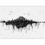 Φωτοταπετσαρια - Big City - Abstract City Skyline In Black Watercolour Style Αδιαβροχη 400x280cm