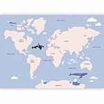 Φωτοταπετσαρια - Pastel Planet - Animals And Underwater Plants On A Map Αδιαβροχη 450x315cm