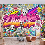 Φωτοταπετσαρια - Street Art - Abstract Urban Colour Graffiti Mural With Lettering Αδιαβροχη 100x70cm