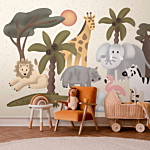 Φωτοταπετσαρια - Children's Africa - Animals With Simple Shapes Αδιαβροχη 150x105cm