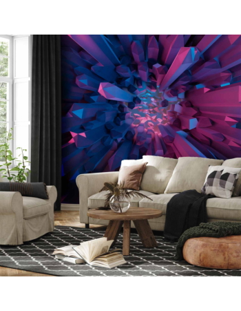 Φωτοταπετσαρια - Crystal - Geometric Fantasy With 3d Elements In Purple Tones Standard 300x210cm