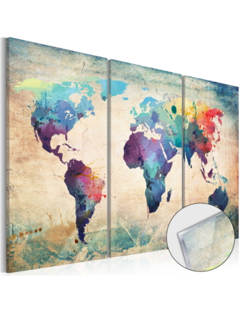 Πινακας Σε Ακρυλικο Γυαλι - Rainbow Map 120x80cm