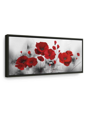 Πινακας Σε Καμβα - Grey Garden Σε Μαυρο Ξυλινο Καδρο 120x40cm