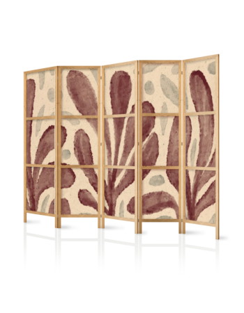 Ιαπωνικο Διαχωριστικο Δωματιου - Waving Leaves - Irregular Plant Shapes In The Style Of Matisse 225x172cm