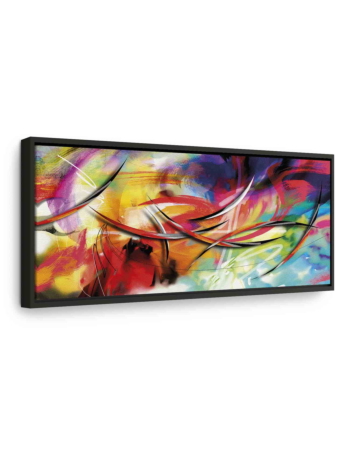 Πινακας Σε Καμβα - Dance Of The Rainbow Σε Μαυρο Ξυλινο Καδρο 120x40cm