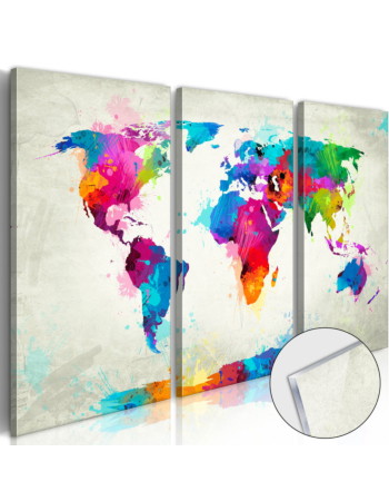 Πινακας Σε Ακρυλικο Γυαλι - World Map: An Explosion Of Colours 120x80cm