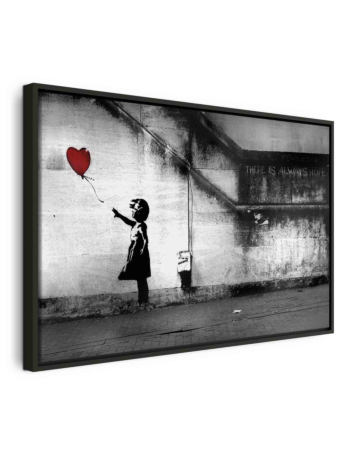 Πινακας Σε Καμβα - Hope banksy Σε Μαυρο Ξυλινο Καδρο 120x80cm