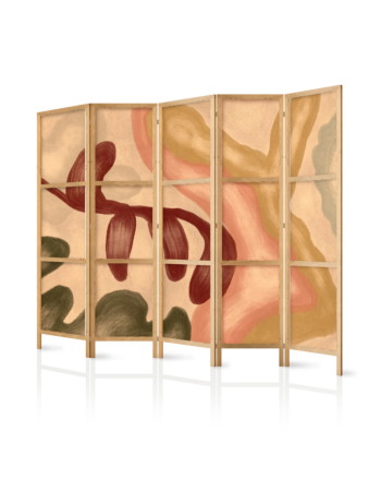 Ιαπωνικο Διαχωριστικο Δωματιου - Worn Figures - Shapes In Lime Wash Technique In Warm Colors 225x172cm