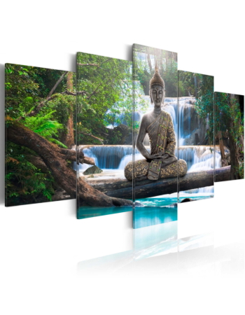 Πινακας Σε Καμβα - Buddha And Waterfall Premium Print 225x112.5cm