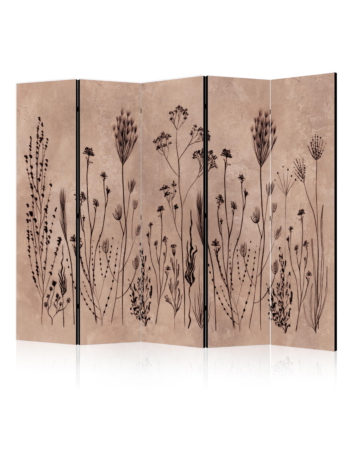 Διαχωριστικο Δωματιου - Plant Vintage - Delicate Field Flowers On A Background In Lime Wash Technique Ηχοαπορροφητικο 225x172cm