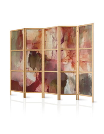 Ιαπωνικο Διαχωριστικο Δωματιου - Rose Abstraction - Spilled Watercolor Paint In Spring Colors 225x172cm