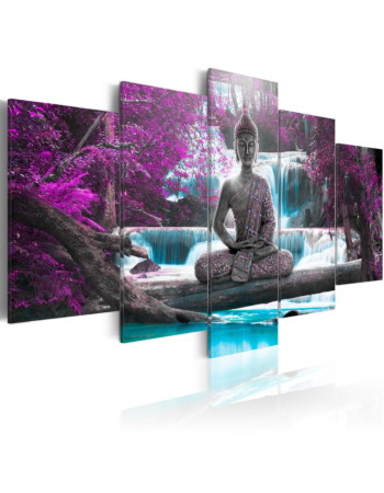 Πινακας Σε Καμβα - Waterfall And Buddha Premium Print 225x112.5cm