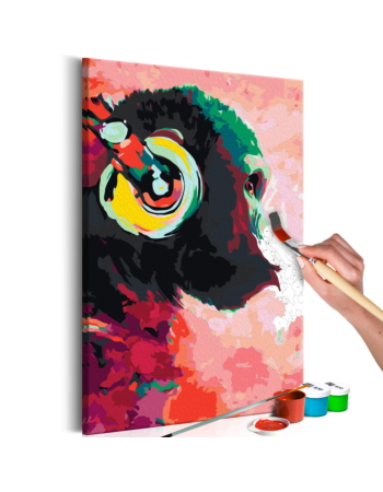 Πινακας Αυτοζωγραφικης - Monkey In Headphones 40x60cm