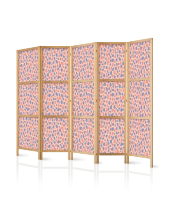 Ιαπωνικο Διαχωριστικο Δωματιου - Giraffe Pattern - Colorful Animal Pattern In Blue-pink Spots 225x172cm