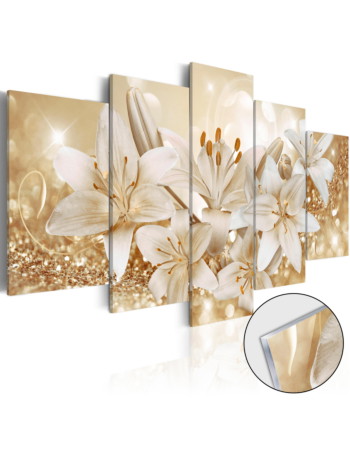 Πινακας Σε Ακρυλικο Γυαλι - Golden Bouquet 100x50cm
