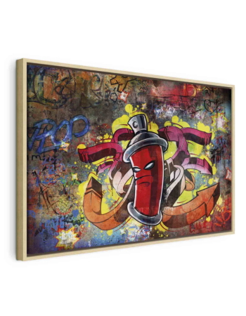 Πινακας Σε Καμβα - Graffiti Master Σε Φυσικο Ξυλινο Καδρο 120x80cm