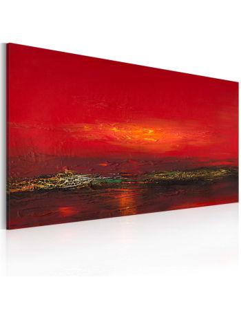 Πινακας Ζωγραφικης Στο Χερι - Red Sunset Over The Sea 120x60cm