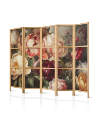 Ιαπωνικο Διαχωριστικο Δωματιου - Blooming Peonies - Charismatic Flowers Bathed In Sunlight 225x172cm