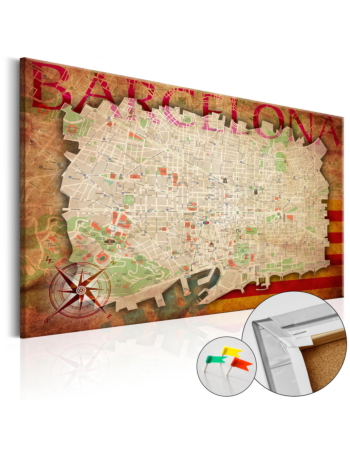 Πινακας Σε Φελλο - Map Of Barcelona 90x60cm