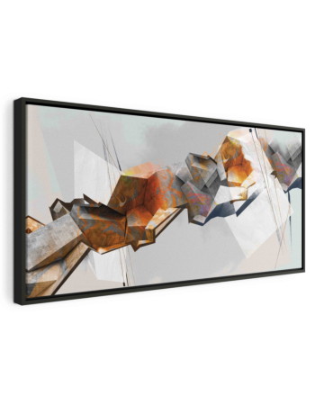 Πινακας Σε Καμβα - Abstract Chain Σε Μαυρο Ξυλινο Καδρο 100x50cm