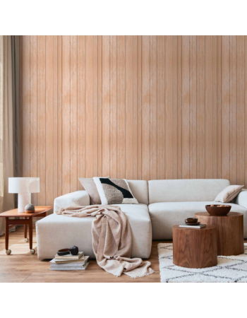 Ταπετσαρια - Light Wood - Vertical Panels In A Warm Beige Shade