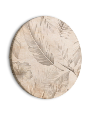 Στρογγυλος Πινακας - A Multitude Of Exotic Leaves And Flowers - A Subtle Composition Of Tropical Plant Species Maintained In Sepia Tones/tropics In Sepia 40x40cm