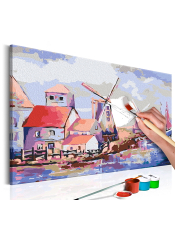 Πινακας Αυτοζωγραφικης - Windmills landscape 60x40cm