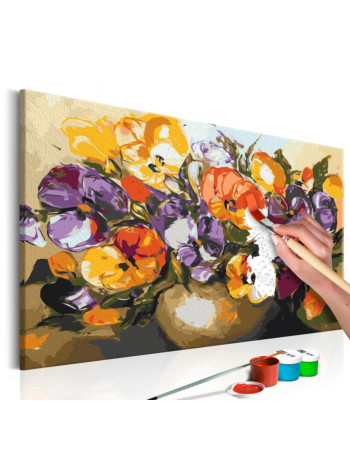 Πινακας Αυτοζωγραφικης - Vase Of Pansies 60x40cm