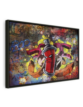Πινακας Σε Καμβα - Graffiti Master Σε Μαυρο Ξυλινο Καδρο 120x80cm