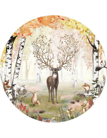 Amazing Antlers Autumn Ταπετσαρια Τοιχου Μπεζ Στρογγυλη Διαφορα Μεγεθη