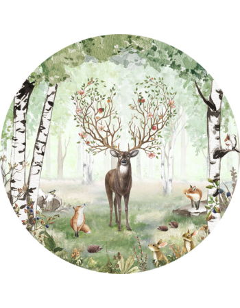 Amazing Antlers Summer Ταπετσαρια Τοιχου Ανοιχτο Πρασινο Στρογγυλη Διαφορα Μεγεθη