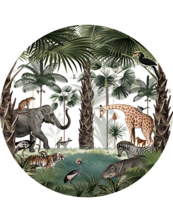 Animal Kingdom Ταπετσαρια Τοιχου Πρασινο Στρογγυλη Διαφορα Μεγεθη