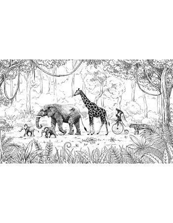 Animal Parade Ταπετσαρια Τοιχου Μαυρο