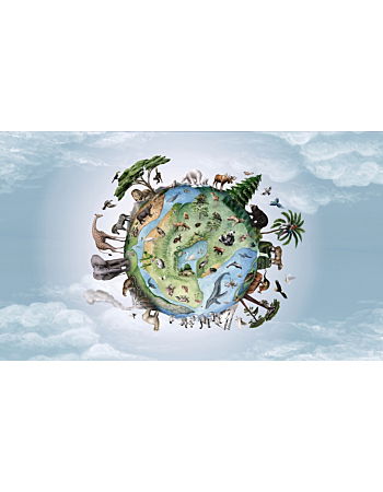 Animals of Earth Ταπετσαρια Τοιχου Ανοιχτο Μπλε