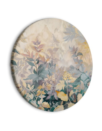 Στρογγυλος Πινακας - Tapestry Pattern With A Meadow And Flowers Kilim With A Spring Motif 40x40cm