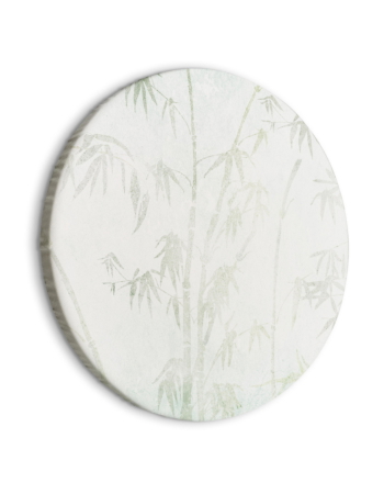 Στρογγυλος Πινακας - Bamboo Forest - Delicate Bamboo Jungle In Pastel Colors Of Celadon And Green On A Light Background/jungle In Asia 40x40cm